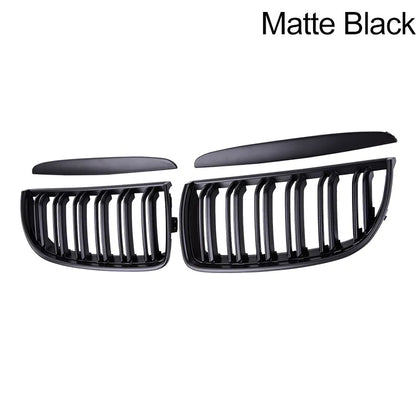 Dual slat kidney grilles matte black