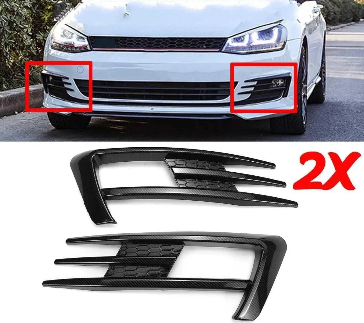 Fog light covers on car