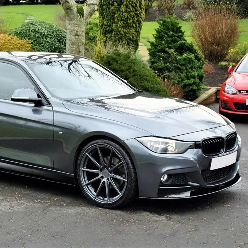 Front bumper splitter black down on car