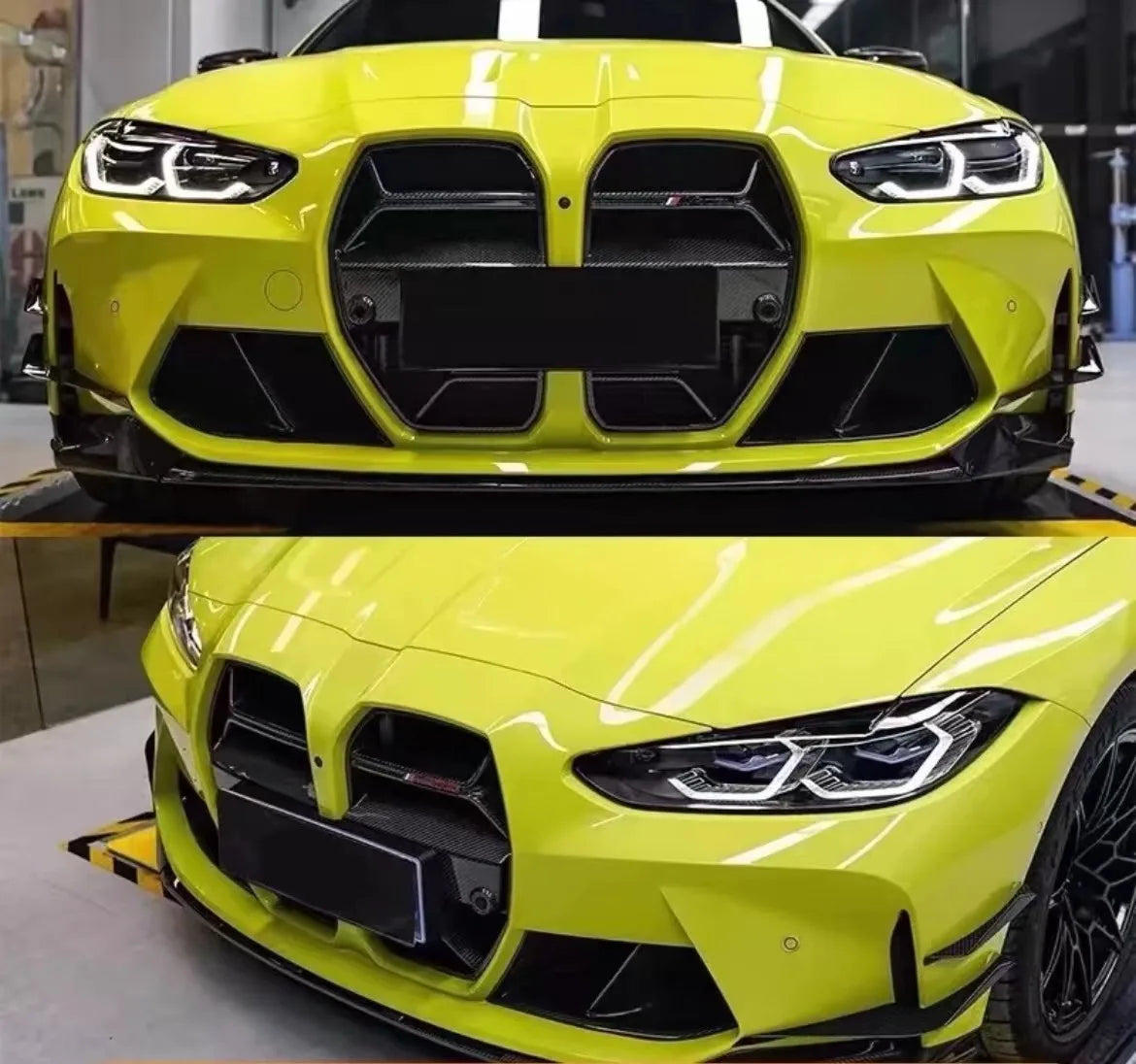 Front bumper carbon on car