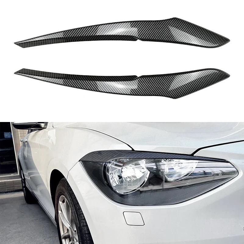 Headlight eyebrows cover BMV 1 Serie F20 F21 pre LCI carbon on car