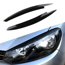 Headlight eyebrows cover Golf 6 black on car