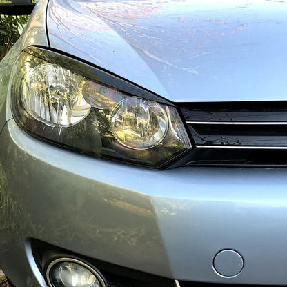 Headlight eyebrows cover Volksmotors Golf 6 carbon on car