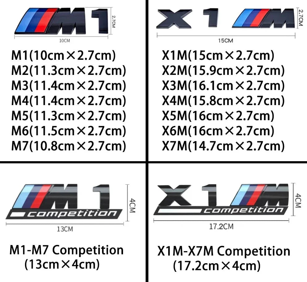 M badge sizes