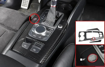 Mid console cover carbon with start stop button