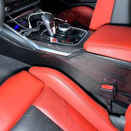 Mid console cover carbon in car