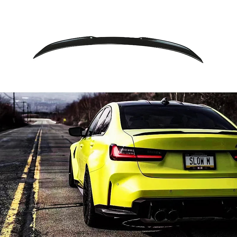 Rear trunk spoiler on car
