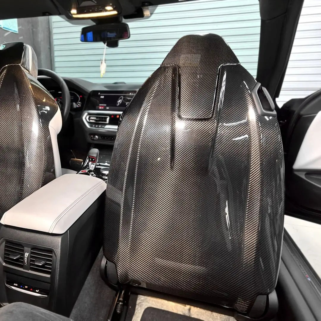 Seat back cover carbon in car