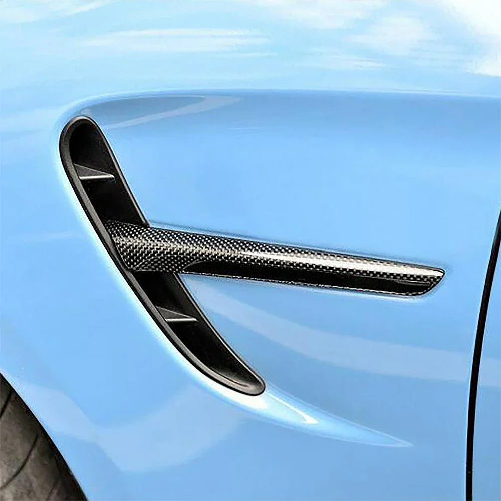 Side fender trim carbon on car