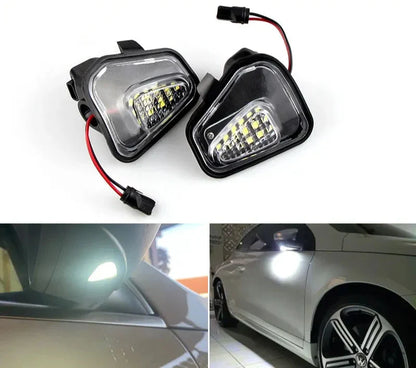 Side mirror welcome light on car