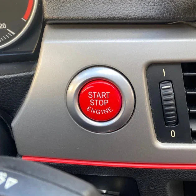 Start stop button red in car
