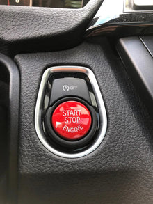 Start stop button red in car