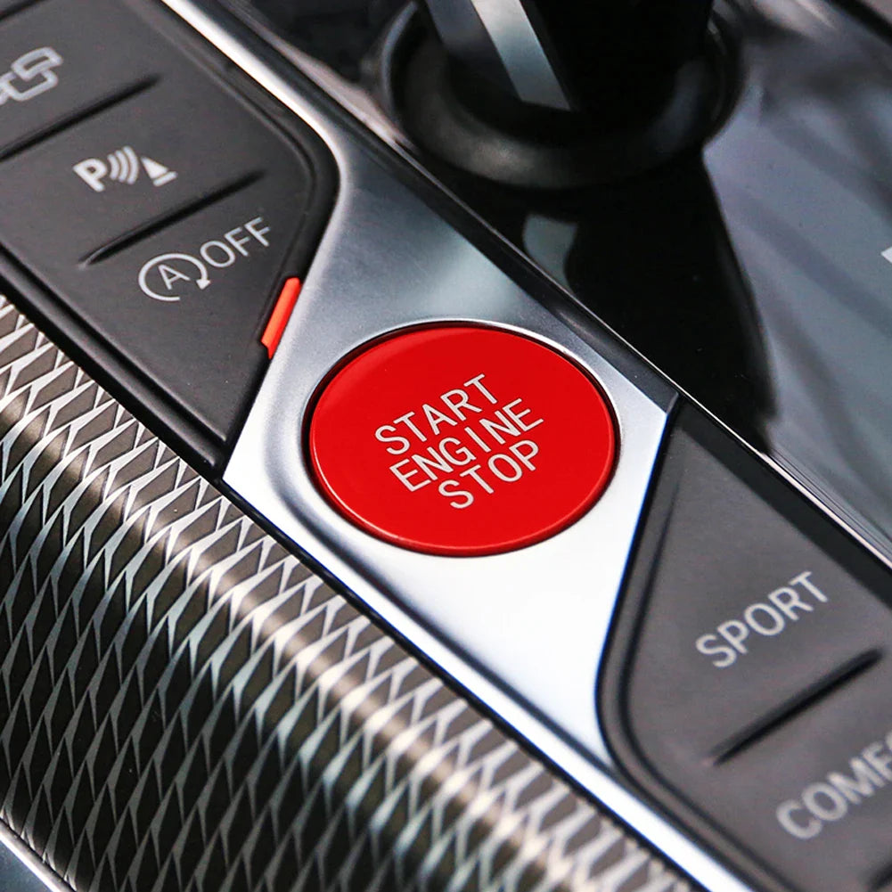 Start stop button red in car