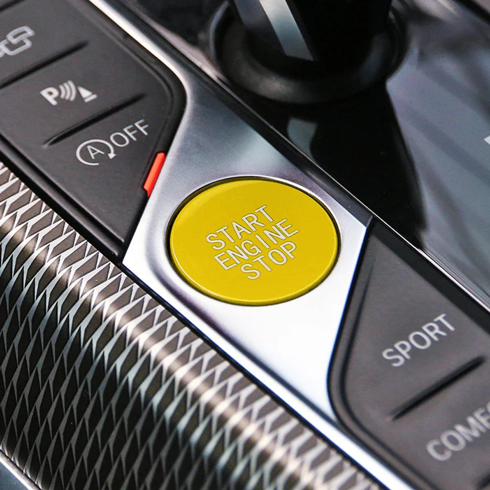 Start stop button yellow in car