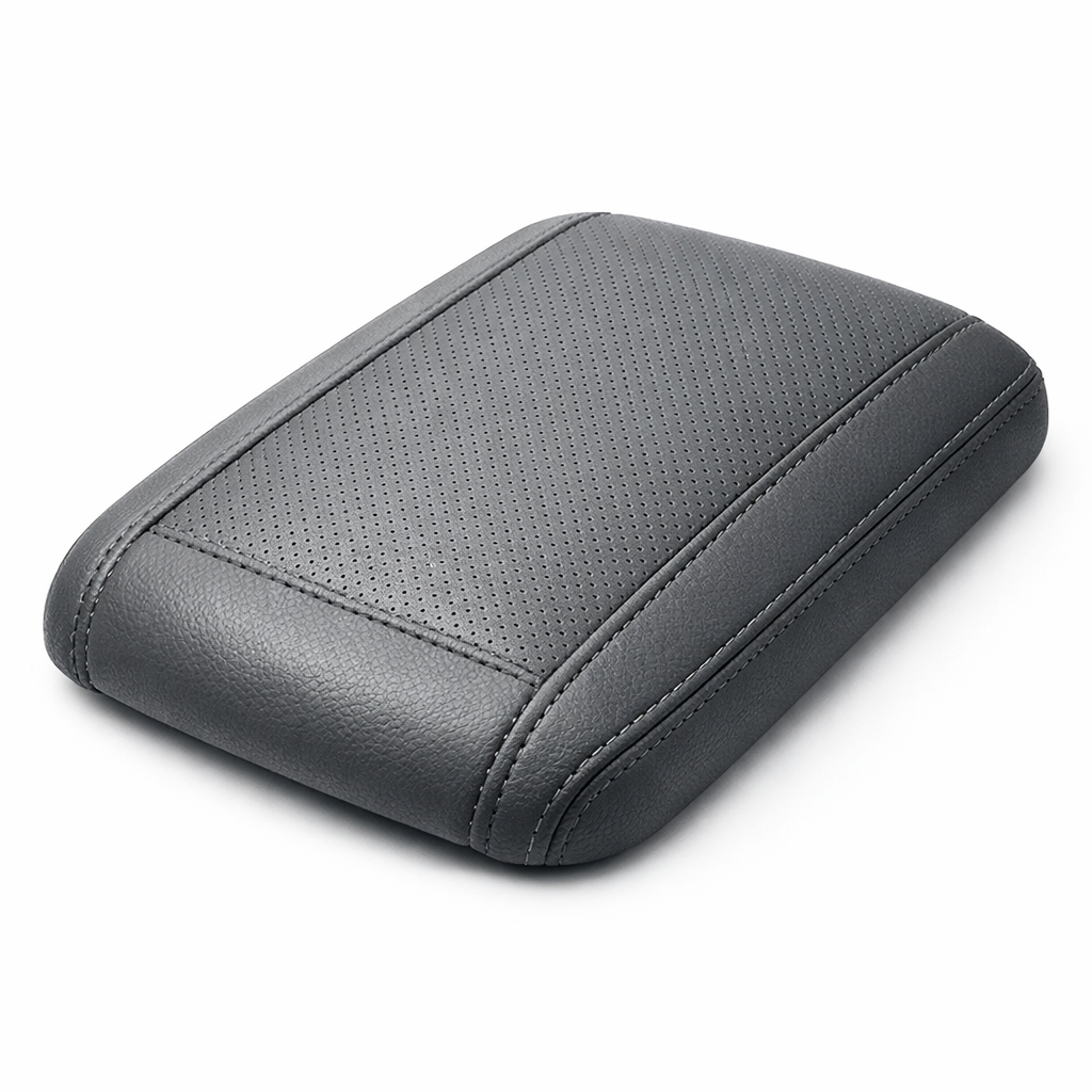 Center Console Lid Cover Leather — Sport / Gray / Textured Finish