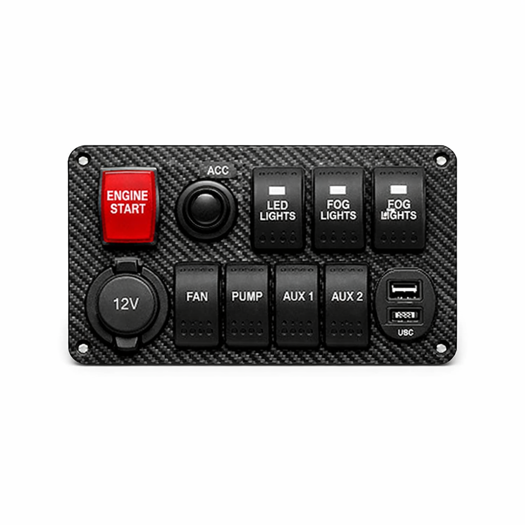 Dashboard Switch Panel — Carbon Fiber Look / Standard / Large