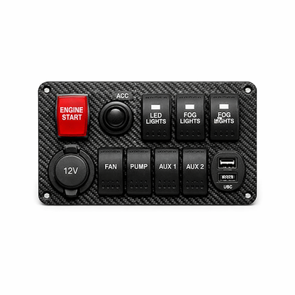 Dashboard Switch Panel — Carbon Fiber Look / Standard / Large