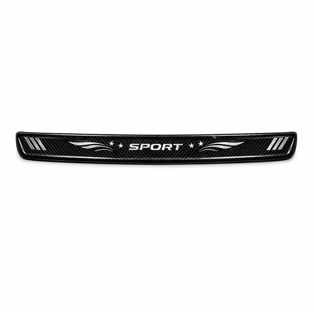 Door Sill Protector Carbon Fiber — Sport / Black / With Embellishments