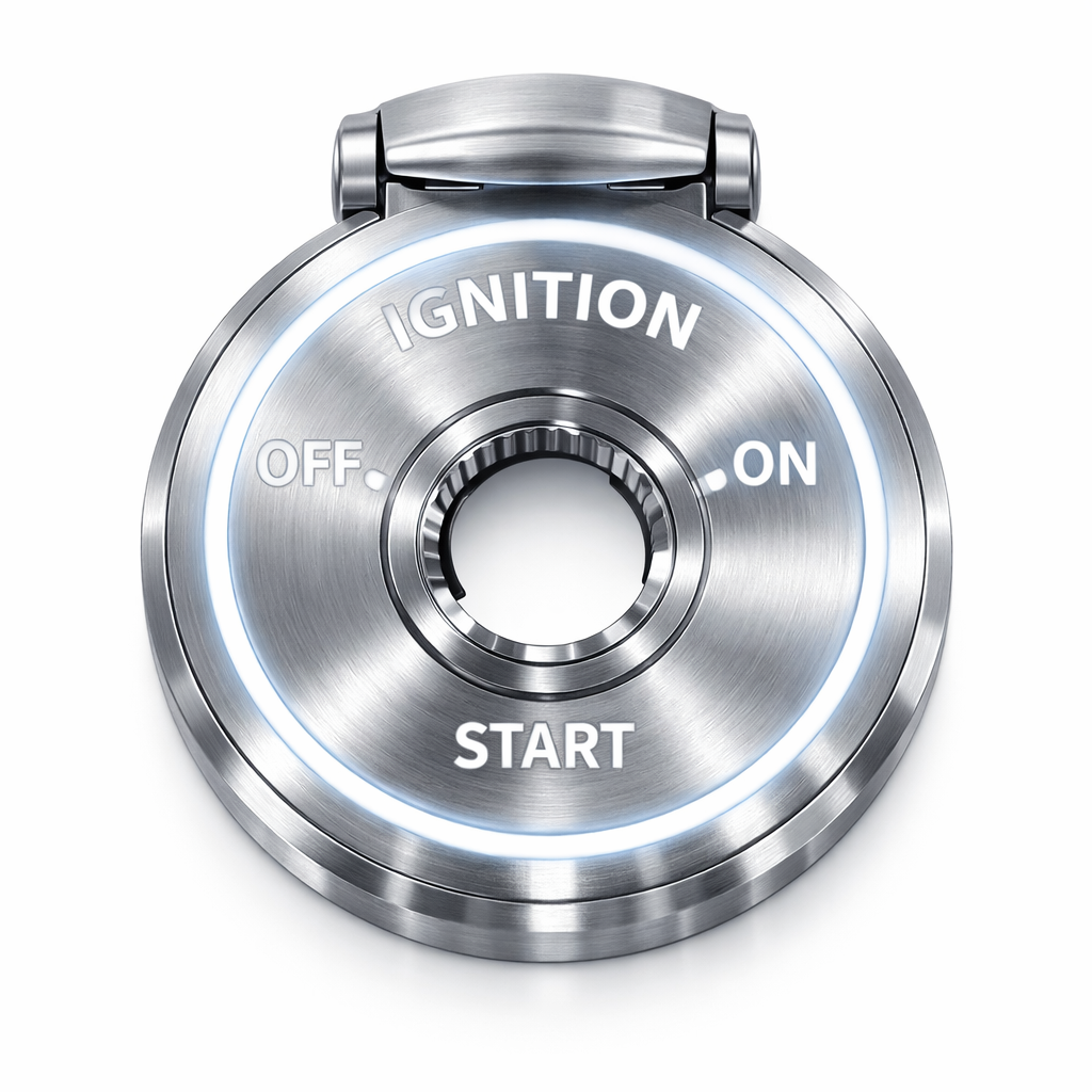 Ignition Switch Cover — Silver / LED / Medium