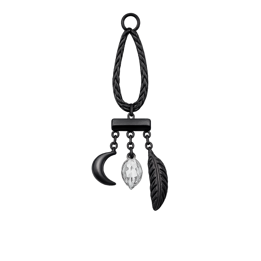 Rearview Mirror Charm Hanger — Black / Compact