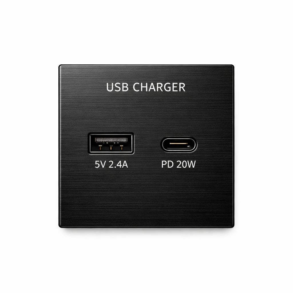 USB Charger Panel — Black / Deluxe