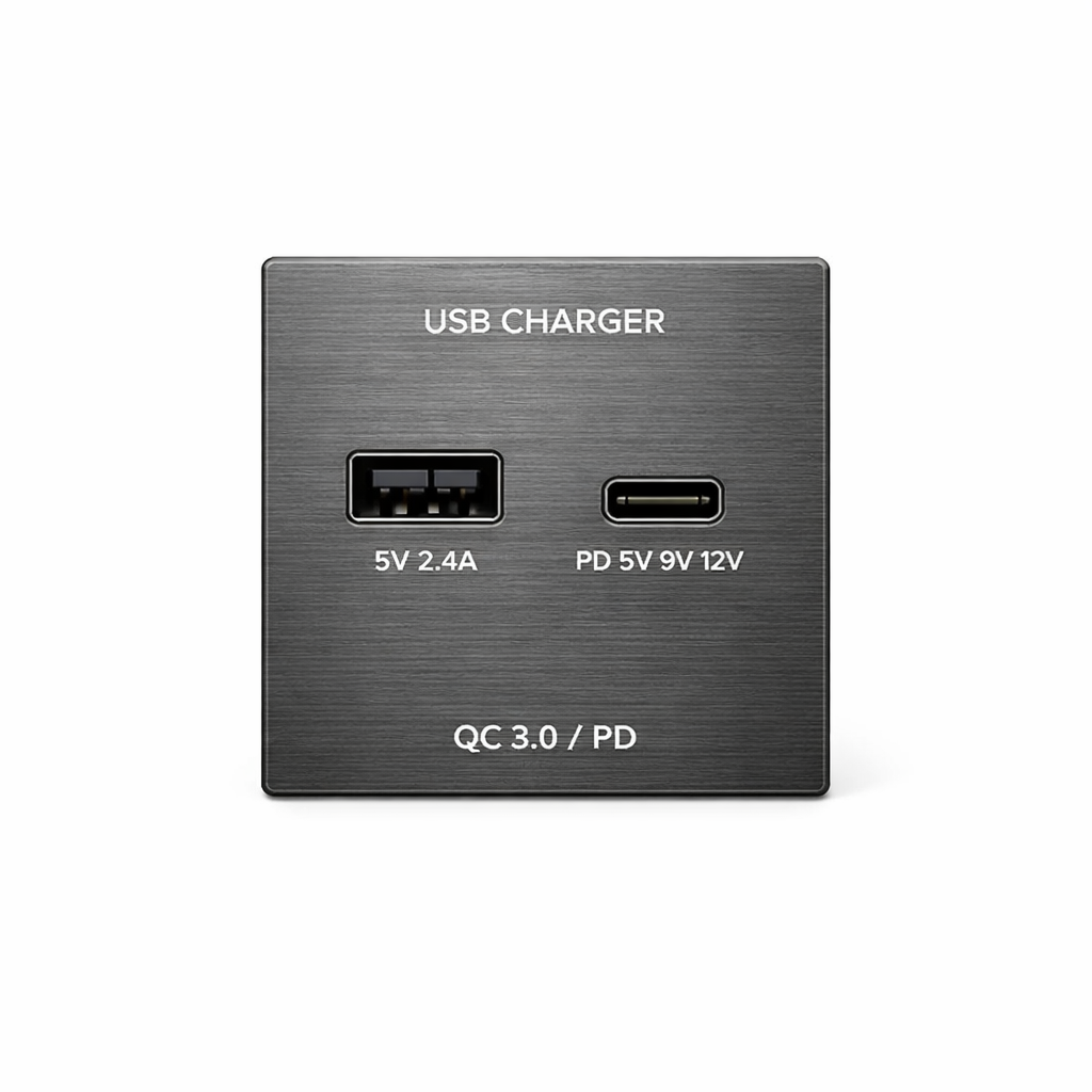 USB Charger Panel — Gray / Deluxe