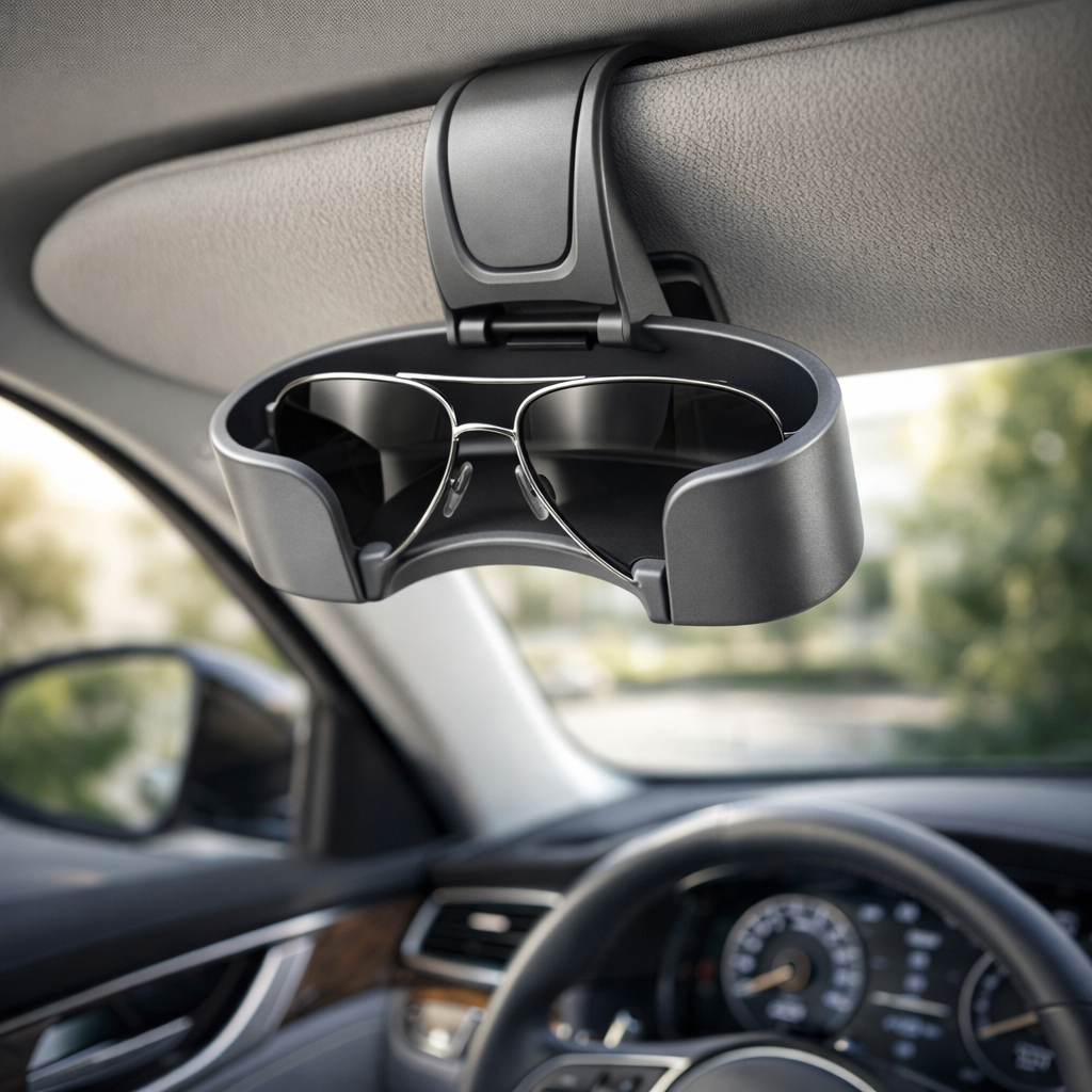 Visor Sunglasses Holder — Gray / Deluxe